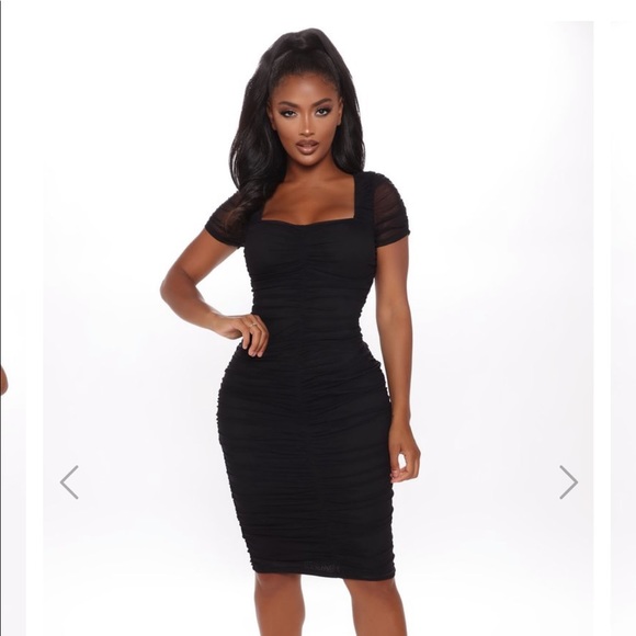 Black fashion nova dress, never worn with tags - Picture 2 of 3